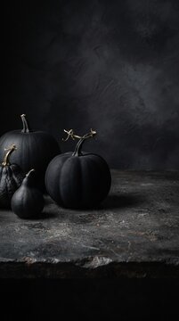 Elegant black pumpkins with gold lace details