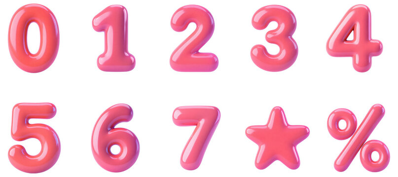 3d, number, 3d pink number