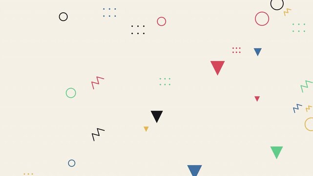 Playful Memphis Shapes Bouncing &mdash; Colorful 90s Pattern 4K Seamless Loop