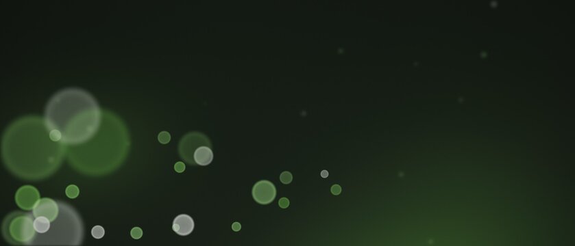 Bokeh lights on dark green background