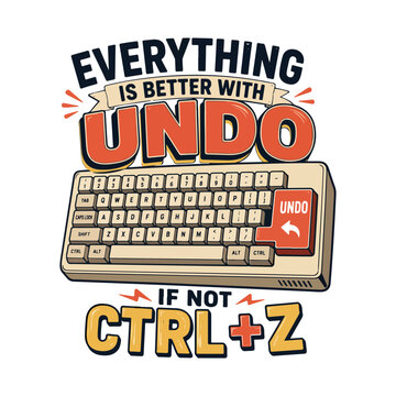 Illustration of keyboard with undo and ctrl z text Vector