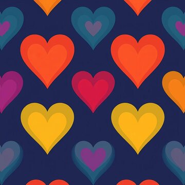 Interlocking heart patterns in bold colors, modern and graphic, || hearts, colorful