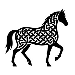 Obraz premium Celtic Horse Tribal Style Tattoo Illustration