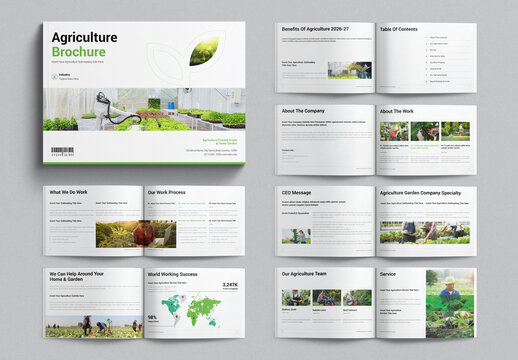 Agriculture Brochure Template Landscape Layout