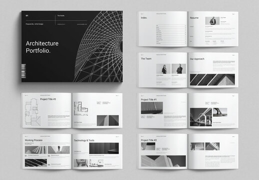 Architecture Portfolio Template Landscape Layout