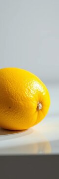 Bright yellow lemon with a glossy finish and slight sheen, summery, sheen
