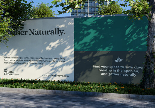 Sidewalk Billboard Mockup