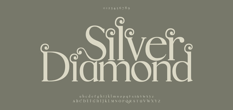 Silver Diamond, Classic Lettering Minimal Fashion Designs. Typography modern serif fonts