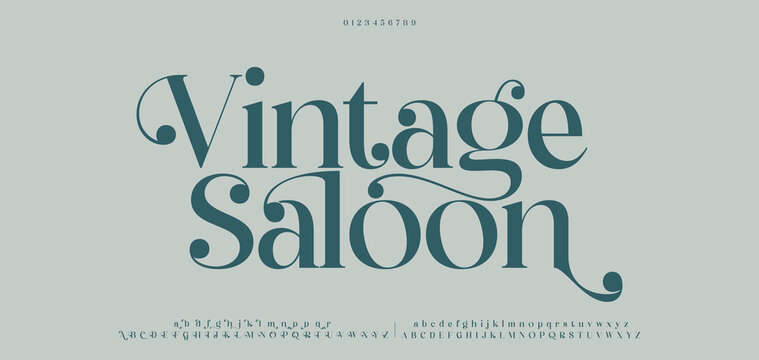 Vintage Saloon, Classic Lettering Minimal Fashion Designs. Typography modern serif fonts