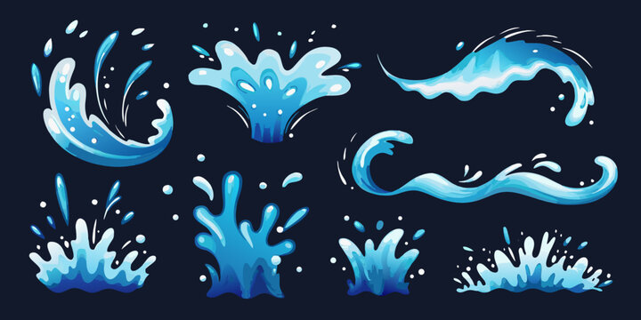 water splash elements vector illustration blue waves