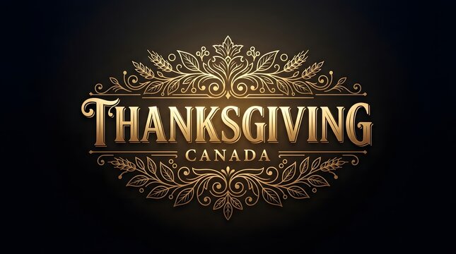 Elegant thanksgiving background golden floral design for canadian fall celebrations