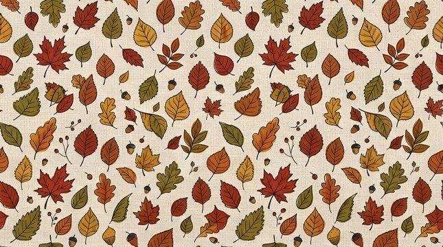 Autumn leaves thanksgiving background festive fall foliage pattern for holiday designs