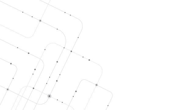 Abstract Minimal Digital Path Network Background with Curved Connection Lines and Copy Space