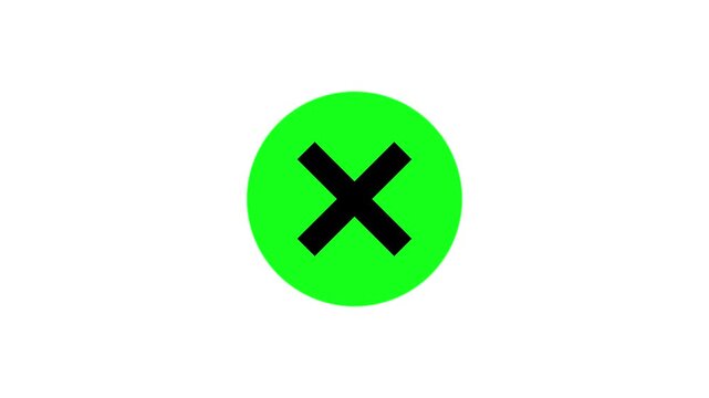 Animated Green and Red Cross Mark Icon for Wrong Error Rejected Cancel Cross mark Choice UI UX Dark Blue Background Loop