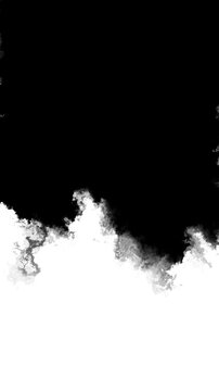 White black smoke border drifting ink clouds, rough grunge edges, dramatic contrast space. for mystery titles, dark transitions, cinematic overlays, horror scenes, masks, film effects, motion reveals.