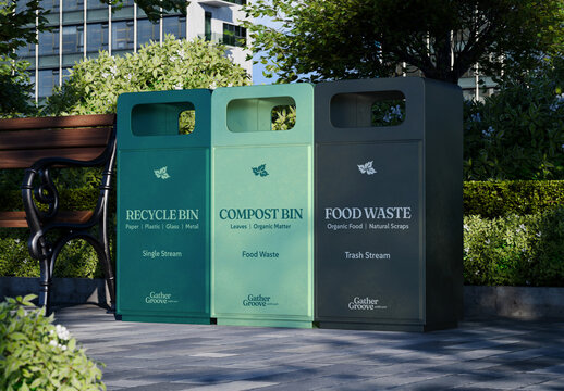 Outdoor Park Bin Mockup