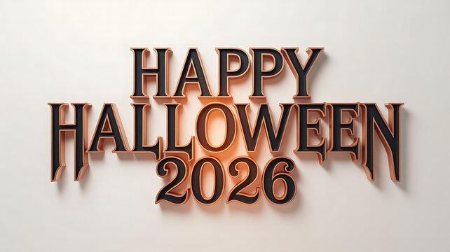 Happy Halloween Three Dimensional Text Design For Future Celebration