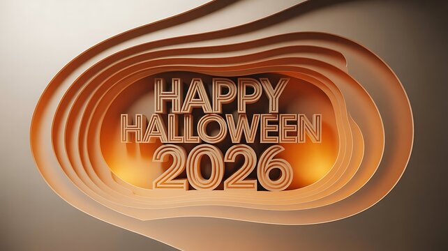 Creative Halloween Greeting Card Design Featuring Year 2026 Text