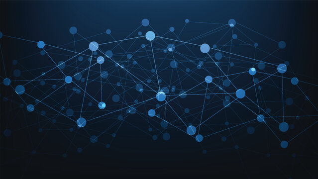futuristic data network background. hi tech lines connection technology on dark blue space