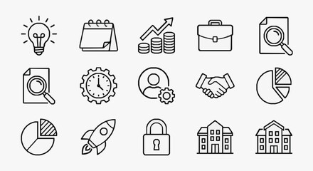 Business Icons Set for Productivity. © Narni