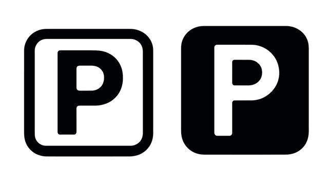 Bold parking sign icons illustration vector set