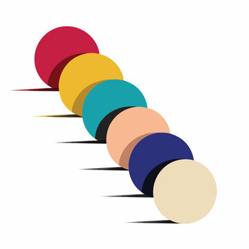 Adobe Illustrator Artwork a vector illustration of harmonious color relationships through a series of intersecting circles