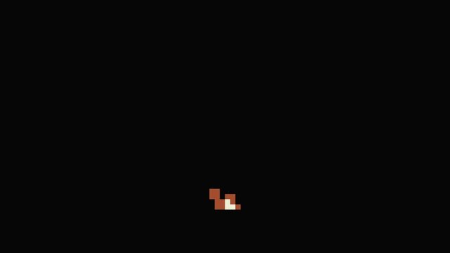 orange idle flame in pixel art style with black screen background