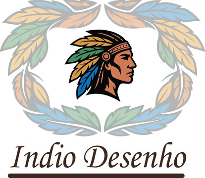 indio desenho logo vector white background .