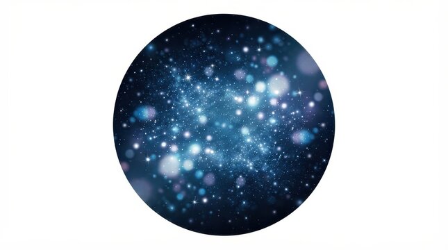 Abstract circular galaxy with glowing stars and nebula