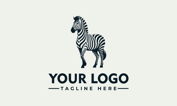 Elegant black and white zebra logo template for a strong brand identity design
