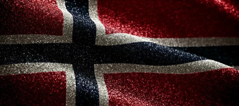 Waving Norway flag. Country independence. Generative video AI technology.