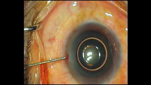 Cloudy Cataract Lens Visible Inside Human Eye