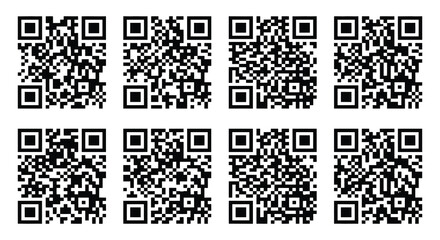 Fototapeta premium Qr Code Variations Flat Vector Illustration On White Background