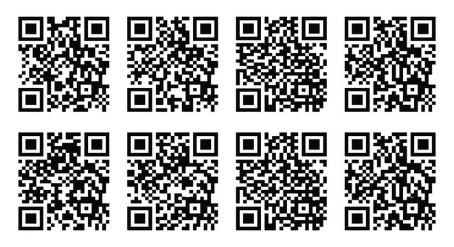 Qr Code Variations Flat Vector Illustration On White Background