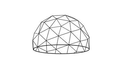 Geodesic domes , black isolated vector silhouette © OMIA