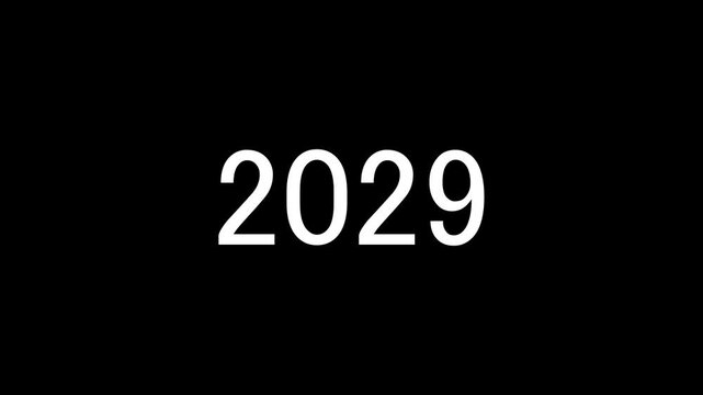 Modern 3D Echo Text Animation: Red and White Number Counter 2029 Typography Video Background