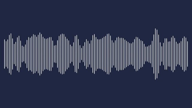 Colorful cyan sound bar on dark Background with alpha channel, Musical waves equalizer element, Pulsating element of design for digital Studio animation. line audio wave visualisation.