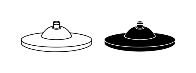 UFO Flying Saucer Icons, Black and White Vector Graphics for Sci-Fi and Space Themes © Ibrahim