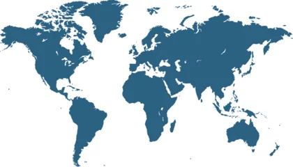 World map. Blue modern vector map. Silhouette map. © Pavel