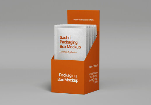 Sachet Packaging Box Mockup