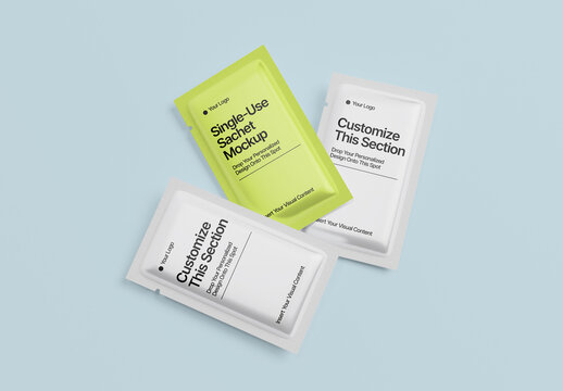 Single Portion Sachet Mockup