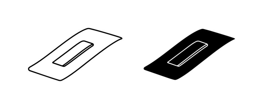 Two Simple Hair Clips, Black and White Line Art Vector Icons for Styling and Accessories