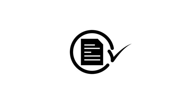 Document file verification loading icon animation cycle for digital management operations.