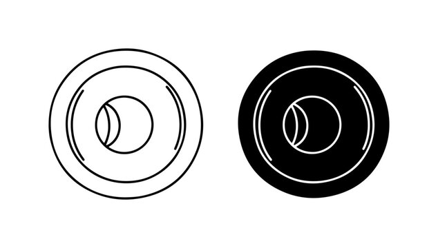 Circular Icon Set, Simple Geometric Shapes, Modern Design Elements, Outline and Solid Fill