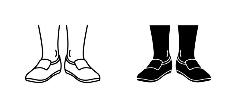 Footwear Icons, Shoes Vector Art, Simple Flat Design, Casual Footwear, Fashion Elements