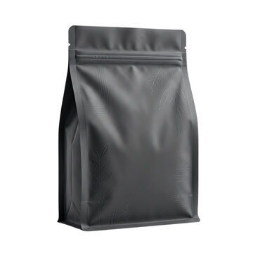 Black matte coffee bag pouch with water drops for food packaging design