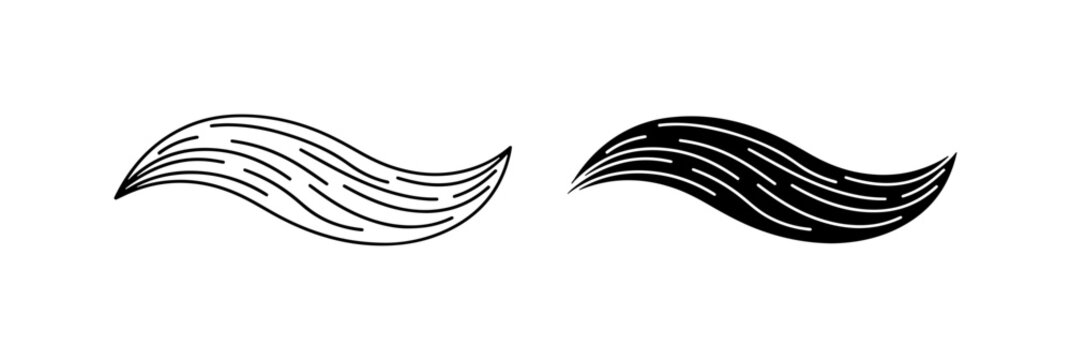 Mustache Icons, Black and White Vector Graphics, Facial Hair Symbols, Gentleman Style Elements