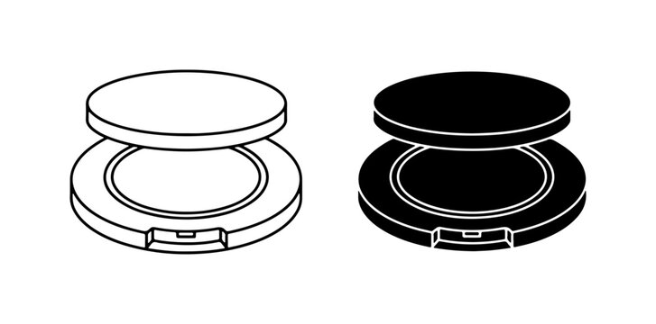 Compact Powder Makeup, Cosmetic Compact, Beauty Product Icons, Makeup Container, Beauty Accessory