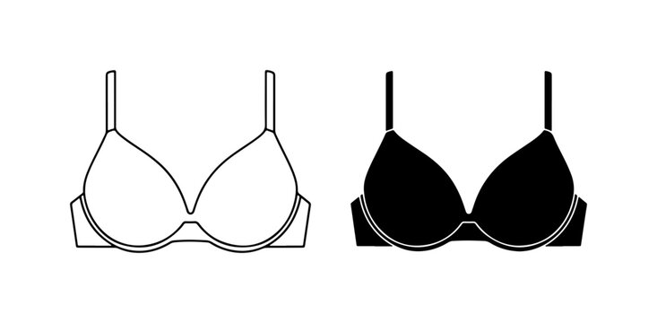 Bra Icons, Lingerie Vector Graphics, Underwear Symbols, Fashion Design Elements