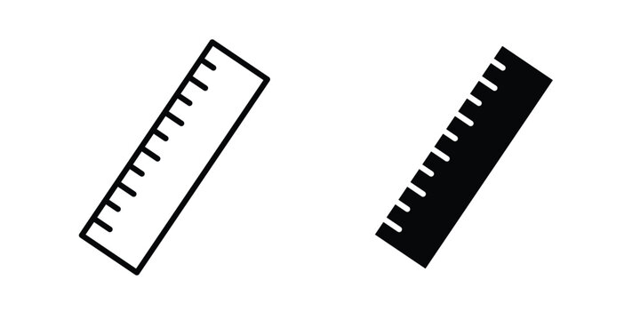 Ruler icon flat pictograms pack